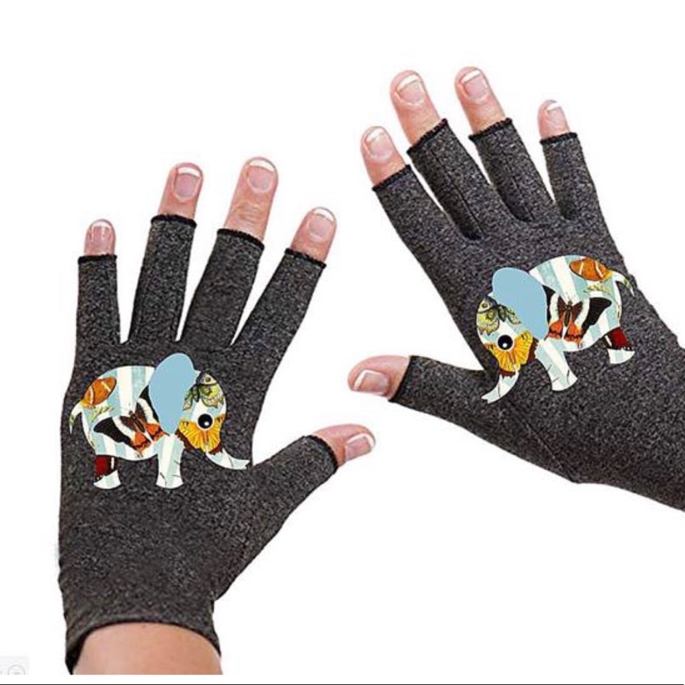 Arthritis Semi-Fingerless Gloves Elephant